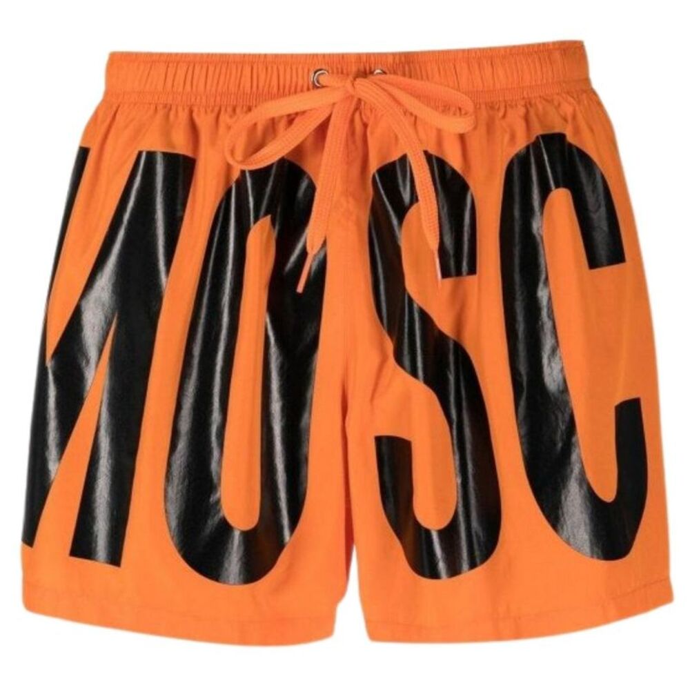 Moschino Mens Logo Swim Shorts / Orange